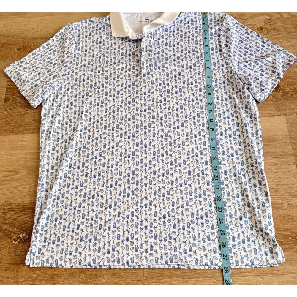 Grayson & Dunn Golf Polo Shirt Mens Large COCKTAILS DRINKS Large All Over Print - Picture 6 of 9